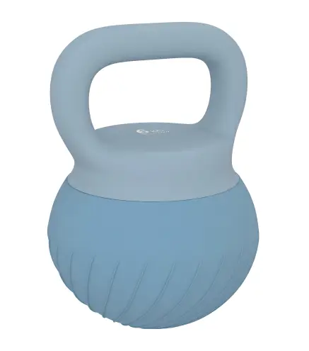 Pesa Rusa 6 kg Kettlebell Relleno de Arena Metálica y Mango Antideslizante para Entrenamiento 27x20x20 cm Azul Claro