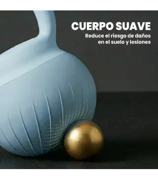 Pesa Rusa 6 kg Kettlebell Relleno de Arena Metálica y Mango Antideslizante para Entrenamiento 27x20x20 cm Azul Claro