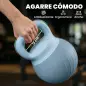 Pesa Rusa 6 kg Kettlebell Relleno de Arena Metálica y Mango Antideslizante para Entrenamiento 27x20x20 cm Azul Claro
