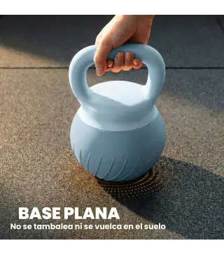 Pesa Rusa 6 kg Kettlebell Relleno de Arena Metálica y Mango Antideslizante para Entrenamiento 27x20x20 cm Azul Claro