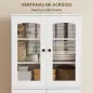 Armario Despensa Cocina con 4 Puertas con 8 Compartimentos 10 Estantes Alacena Moderna con 4 Estantes Ajustables Blanco