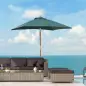 Sombrilla Terraza Exterior 200x150 cm Sombrilla de Jardín Rectangular con Ángulo Ajustable Mástil de Madera y Manivela Parasol p
