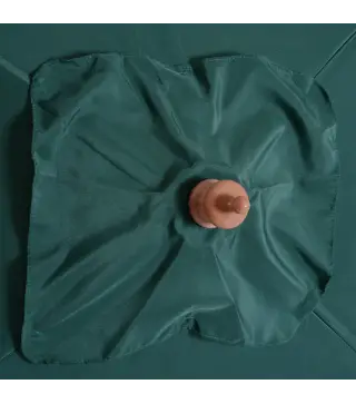 Sombrilla Terraza Exterior 200x150 cm Sombrilla de Jardín Rectangular con Ángulo Ajustable Mástil de Madera y Manivela Parasol p