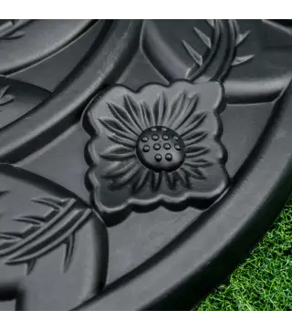 Base para Sombrilla Semicircular Peso 9 kg Soporte Parasol de Jardín Apto para Mástil de 35mm/38mm/48mm Relleno de Cemento para