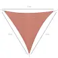 Toldo Vela Triangular 3x3x3 m Vela de Sombra para Jardín Patio Terraza HDPE Anti UV y Transpirable Color Rojo Óxido