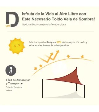 Toldo Vela Triangular 3x3x3 m Vela de Sombra para Jardín Patio Terraza HDPE Anti UV y Transpirable Color Rojo Óxido