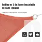 Toldo Vela Triangular 3x3x3 m Vela de Sombra para Jardín Patio Terraza HDPE Anti UV y Transpirable Color Rojo Óxido