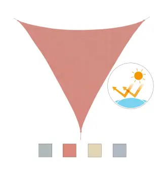 Toldo Vela Triangular 3x3x3 m Vela de Sombra para Jardín Patio Terraza HDPE Anti UV y Transpirable Color Rojo Óxido