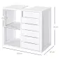 Mueble Bajo de Lavabo para Baño Suspendido Compacto con 2 Estantes Abiertos y Zona Cerrada 60x30x54 cm Blanco