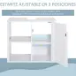 Mueble Bajo de Lavabo para Baño Suspendido Compacto con 2 Estantes Abiertos y Zona Cerrada 60x30x54 cm Blanco