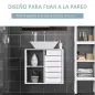 Mueble Bajo de Lavabo para Baño Suspendido Compacto con 2 Estantes Abiertos y Zona Cerrada 60x30x54 cm Blanco