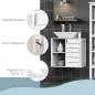 Mueble Bajo de Lavabo para Baño Suspendido Compacto con 2 Estantes Abiertos y Zona Cerrada 60x30x54 cm Blanco