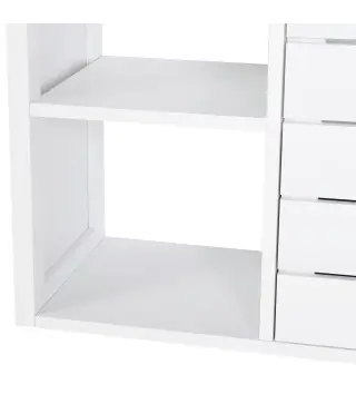 Mueble Bajo de Lavabo para Baño Suspendido Compacto con 2 Estantes Abiertos y Zona Cerrada 60x30x54 cm Blanco