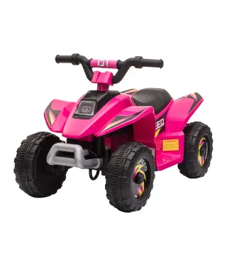 Quad Eléctrico para Niños de 18-36 Meses Batería 6V con Avance y Retroceso Carga Máx. 20 kg 72x40x45,5 cm Rosa