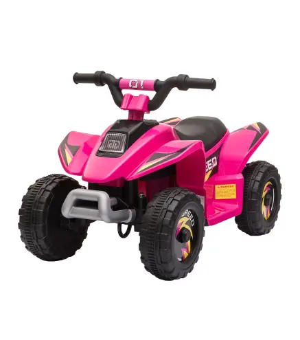 Quad Eléctrico para Niños de 18-36 Meses Batería 6V con Avance y Retroceso Carga Máx. 20 kg 72x40x45,5 cm Rosa