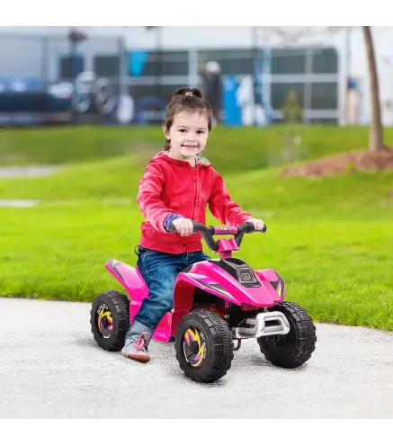 Quad Eléctrico para Niños de 18-36 Meses Batería 6V con Avance y Retroceso Carga Máx. 20 kg 72x40x45,5 cm Rosa