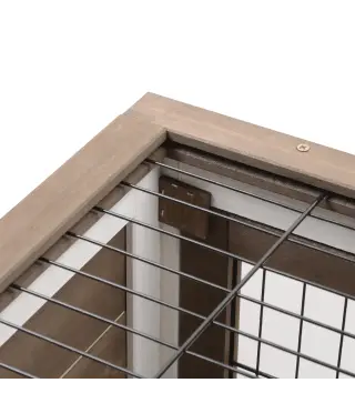 Conejera de Madera con Ruedas para Interior Jaula de 2 Pisos con Rampa y 2 Bandejas Extraíbles 110x50x88cm Marrón