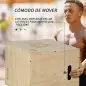 Cajón de Salto de Madera 3 en 1 con 2 Mango Hueco Carga 120 kg para Casa Oficina Gimnasia 45x40x60 cm Madera Natural