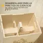 Cajón de Salto de Madera 3 en 1 con 2 Mango Hueco Carga 120 kg para Casa Oficina Gimnasia 45x40x60 cm Madera Natural
