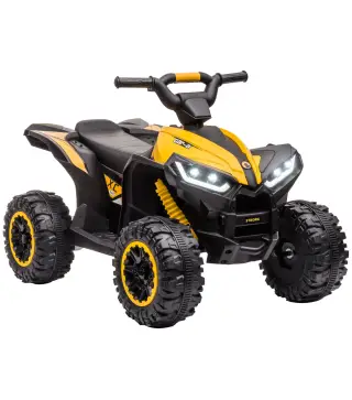 Quad Eléctrico para Niños de 3-5 Años Vehículo Eléctrico a Batería 12V con 2 Motores 83x53x55,5 cm Amarillo