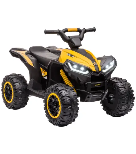 Quad Eléctrico para Niños de 3-5 Años Vehículo Eléctrico a Batería 12V con 2 Motores 83x53x55,5 cm Amarillo