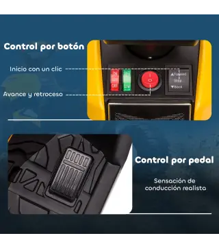 Quad Eléctrico para Niños de 3-5 Años Vehículo Eléctrico a Batería 12V con 2 Motores 83x53x55,5 cm Amarillo