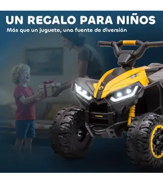 Quad Eléctrico para Niños de 3-5 Años Vehículo Eléctrico a Batería 12V con 2 Motores 83x53x55,5 cm Amarillo