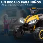 Quad Eléctrico para Niños de 3-5 Años Vehículo Eléctrico a Batería 12V con 2 Motores 83x53x55,5 cm Amarillo