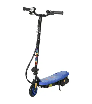 Patinete Eléctrico para Niños de 7-14 Años Plegable con Faro LED Rueda y Freno Velocidad Máxima de 12 km/h Azul