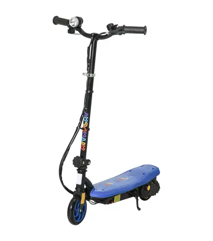 Patinete Eléctrico para Niños de 7-14 Años Plegable con Faro LED Rueda y Freno Velocidad Máxima de 12 km/h Azul