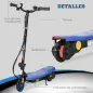 Patinete Eléctrico para Niños de 7-14 Años Plegable con Faro LED Rueda y Freno Velocidad Máxima de 12 km/h Azul