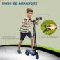 Patinete Eléctrico para Niños de 7-14 Años Plegable con Faro LED Rueda y Freno Velocidad Máxima de 12 km/h Azul