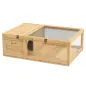 Casa para Tortugas de Madera con Techo de Malla y Paneles Laterales Transparentes Extraíbles 91x60,5x32 cm Natural
