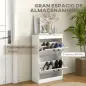 Zapatero Estrecho con 2 Cajones Abatibles Zapatero Entrada Recibidor con Estantes Ajustables para 10 Pares Blanco