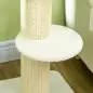 Árbol para Gatos Altura 91 cm de 3 Niveles con Nido Plataforma y Poste de Sisal 45x45x91 cm Crema