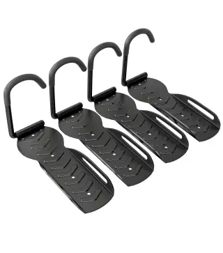 Soportes de Pared para Bicicletas de 4 Piezas Plegables hasta 30 kg con Tornillos para Casa Garaje y Sótano Negro