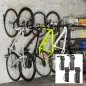 Soportes de Pared para Bicicletas de 4 Piezas Plegables hasta 30 kg con Tornillos para Casa Garaje y Sótano Negro
