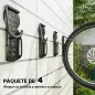 Soportes de Pared para Bicicletas de 4 Piezas Plegables hasta 30 kg con Tornillos para Casa Garaje y Sótano Negro