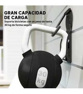 Soportes de Pared para Bicicletas de 4 Piezas Plegables hasta 30 kg con Tornillos para Casa Garaje y Sótano Negro