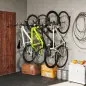 Soportes de Pared para Bicicletas de 4 Piezas Plegables hasta 30 kg con Tornillos para Casa Garaje y Sótano Negro