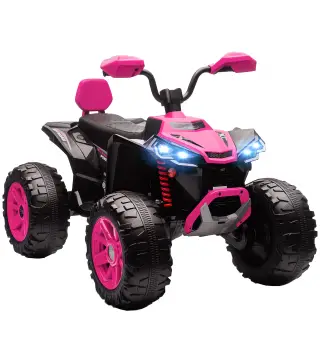 Quad Eléctrico para Niños de 3-8 Años 24V con 2 Motores Velocidad hasta 6,5 km/h Ruedas con Suspensión Rosa