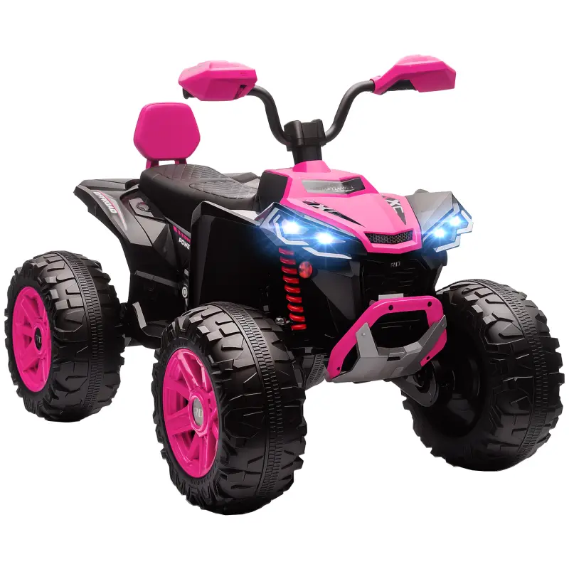 Quad Eléctrico para Niños de 3-8 Años 24V con 2 Motores Velocidad hasta 6,5 km/h Ruedas con Suspensión Rosa Quad Eléctrico para Niños de 3-8 Años 24V con 2 Motores Velocidad hasta 6,5 km/h Ruedas con Suspensión Rosa