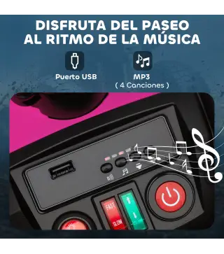 Quad Eléctrico para Niños de 3-8 Años 24V con 2 Motores Velocidad hasta 6,5 km/h Ruedas con Suspensión Rosa