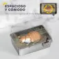 Arenero para Gatos de Acero Inoxidable XL Arenero con Pala Aberturas Dobles Fácil de limpiar Plata