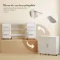 Mesa de Costura Plegable con 6 Ruedas 20 Clavijas para Hilos 4 Compartimentos Estante Blanco
