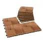 Set de 10 Piezas Baldosas de Exterior de Madera 31x31 cm 0,91 m² Suelo de Jardín Exterior Antideslizantes Marrón Oscuro