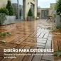 Set de 10 Piezas Baldosas de Exterior de Madera 31x31 cm 0,91 m² Suelo de Jardín Exterior Antideslizantes Marrón Oscuro