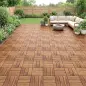 Set de 10 Piezas Baldosas de Exterior de Madera 31x31 cm 0,91 m² Suelo de Jardín Exterior Antideslizantes Marrón Oscuro