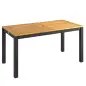 Mesa de Comedor de Jardín de Madera para 6 Personas con Superficie de Listones Orificio 150x75x75 cm Natural Mesa de Comedor de Jardín de Madera para 6 Personas con Superficie de Listones Orificio 150x75x75 cm Natural