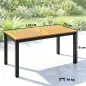 Mesa de Comedor de Jardín de Madera para 6 Personas con Superficie de Listones Orificio 150x75x75 cm Natural